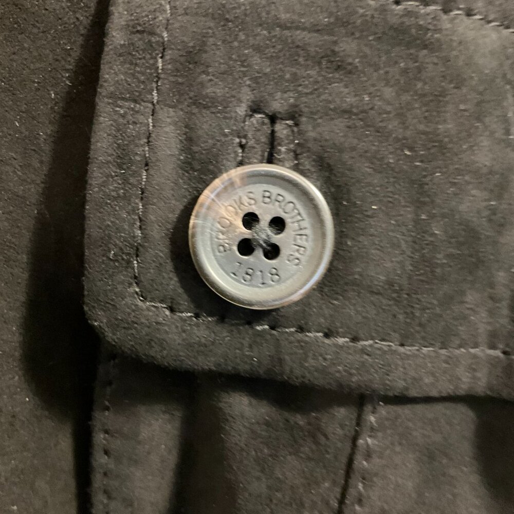 Brooks Brothers Suede Leather Black Safari Field Jacket Coat Men’s XXL NWT - Picture 5 of 16